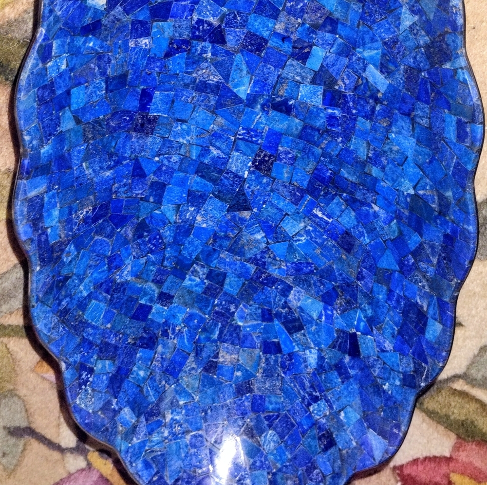 Jay King Lapis Inlay Stainless Steel Bowl